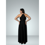 Black night dress with jersey fabric with glitter.
